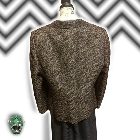 Vintage 1990’s Leopard Animal Print Two Piece Business Interview Power Suit, Plu - Picture 8 of 9